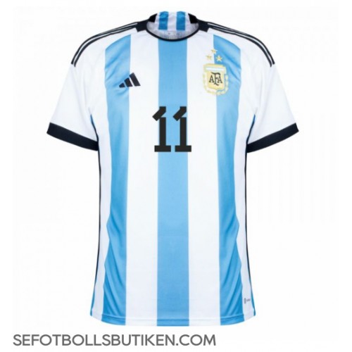 Argentina Angel Di Maria #11 Replika Hemma matchkläder VM 2022 Korta ärmar
